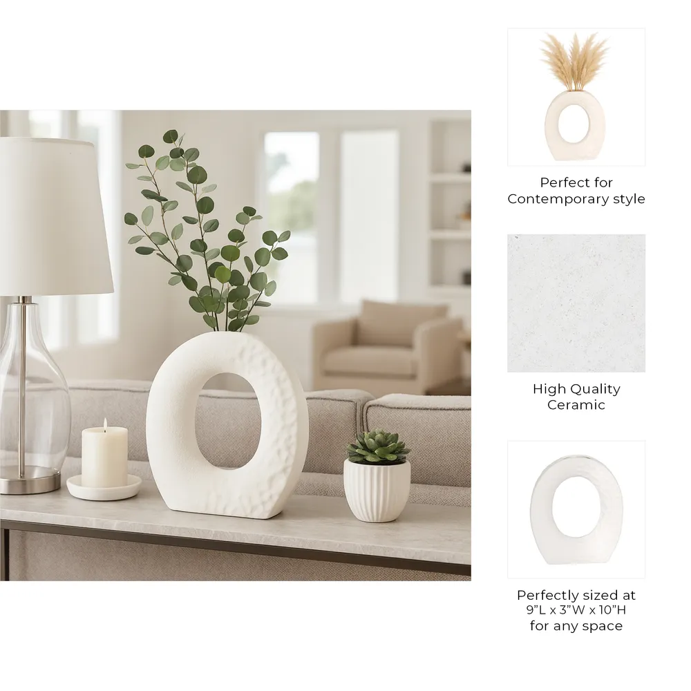 DILLONVIEW WHITE VASE 10 (IN)