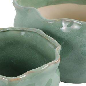 DRAPERSTONE SET OF 2 GREEN PLANTER 9 (IN) 7