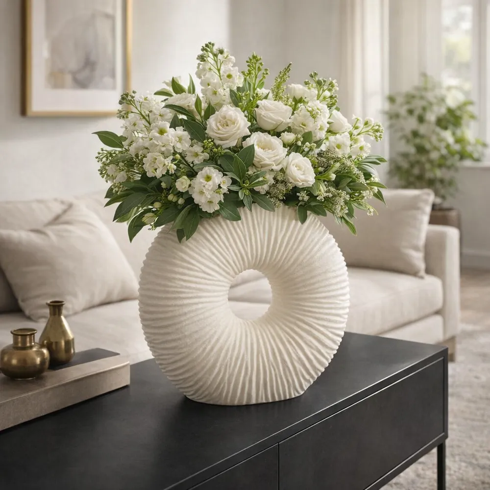 DALEMOOR WHITE VASE 15 (IN)