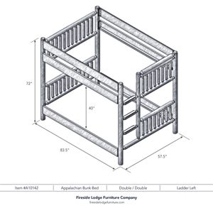 Appalachian Bunk Bed - Double/Double - Ladder Left 4