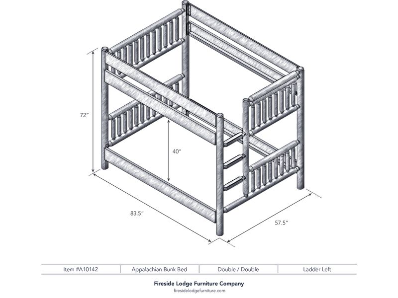 Appalachian Bunk Bed - Double/Double - Ladder Left 4