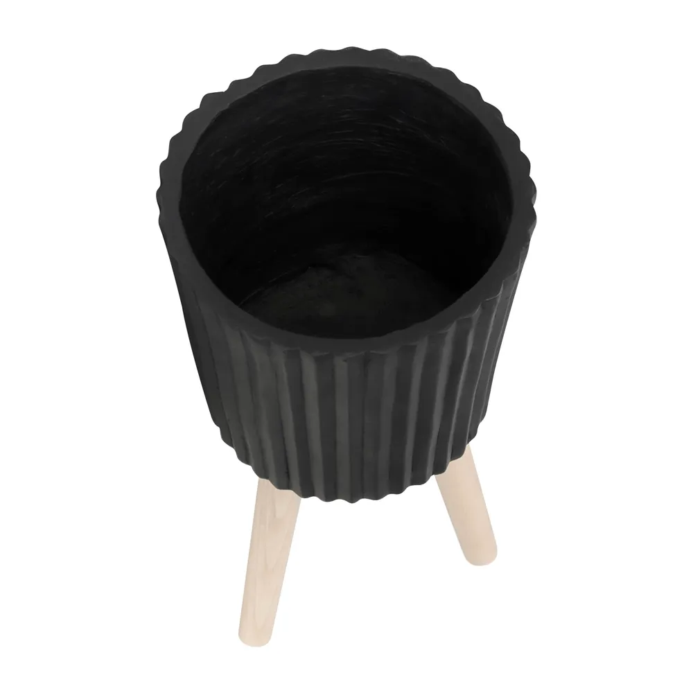 GLASTONCREST SET OF 2 BLACK PLANTER 21 (IN)