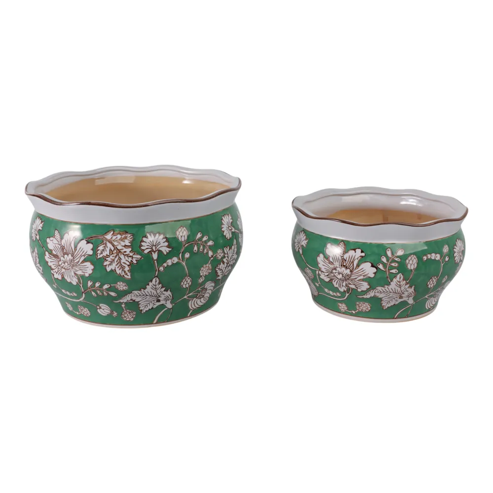 WATSONCLIFF SET OF 2 GREEN PLANTER 7 (IN)