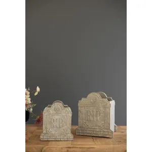 Set of 2 Halloween Cement Rip Vases 6