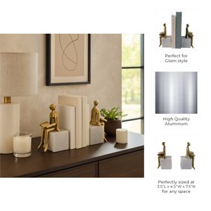 PAXTONLAKE SET OF 2 WHITE BOOKENDS 8 (IN) 8