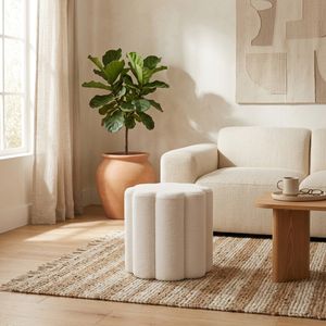 DIGBYRUN WHITE OTTOMAN 18 (IN) 10