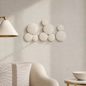 TODDMILL SET OF 3 WHITE WALL SCULPTURES 13 (IN) 2