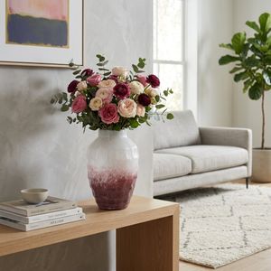 BRAMHOLM PINK GLASS VASE 12 (IN) 2