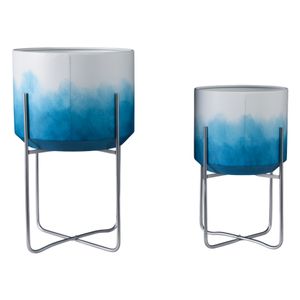 NICOLEHAM SET OF 2 BLUE PLANTER 23 (IN) 5