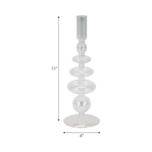 ELLENLAND CLEAR CANDLE HOLDER 11 (IN) 7