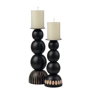 Dana Candleholder - Set of 2 Black 1