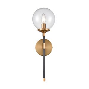 Boudreaux 19'' High 1-Light Sconce - Matte Black with Antique Gold 2