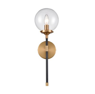 Boudreaux 19″ High 1-Light Sconce - Matte Black with Antique Gold
