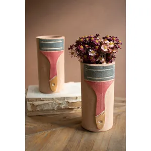 Painted Clay Paint Brush Vase 2