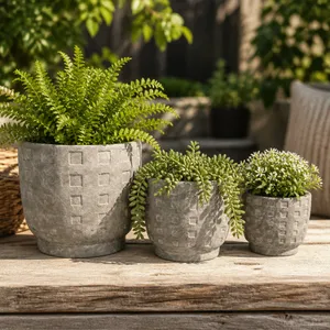 LEONABURN SET OF 3 GRAY PLANTER 9 (IN) 10