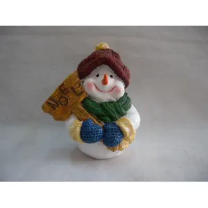 Snowman with Hat-Scarf Noel Sign of Resin 4.92in 1