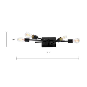 Stick 21.25'' Wide 4-Light Vanity Light - Matte Black 2