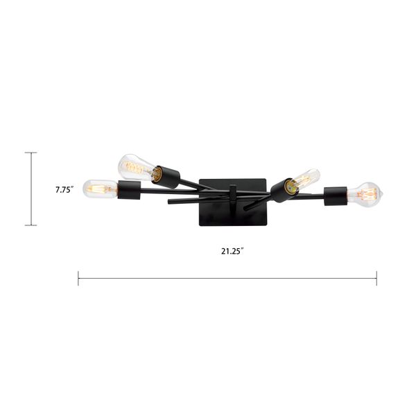Stick 21.25'' Wide 4-Light Vanity Light - Matte Black