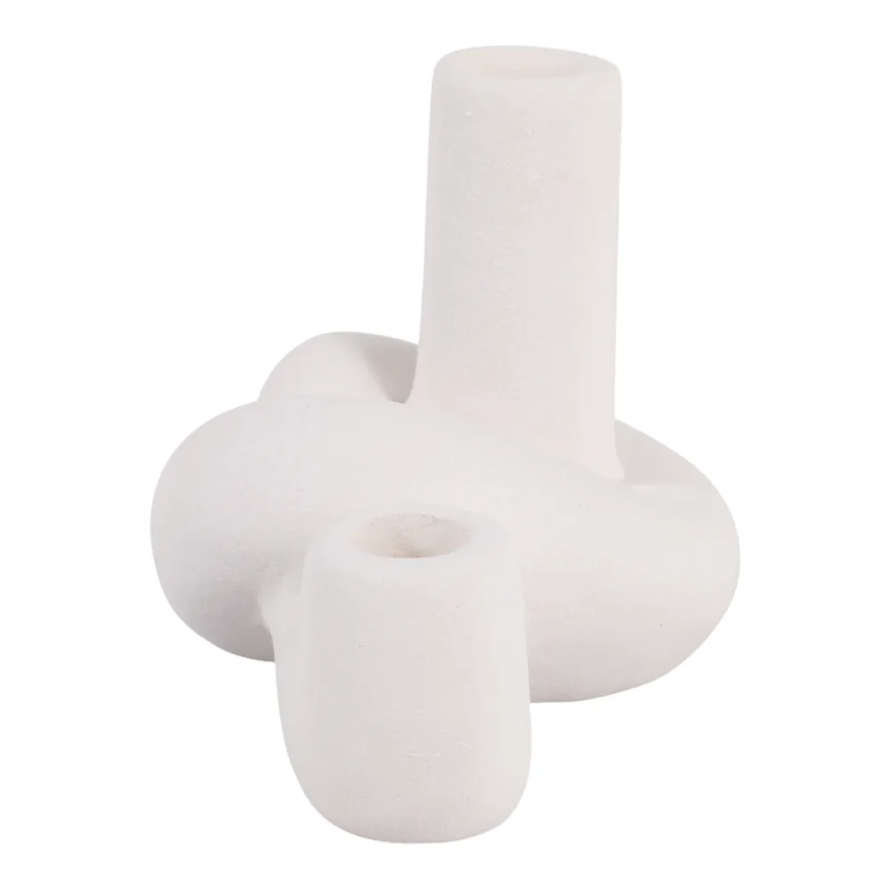 CORBINVIEW WHITE CANDLE HOLDER 6 (IN)