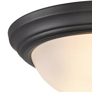 Helena 15'' Wide 3-Light Flush Mount - Black 3
