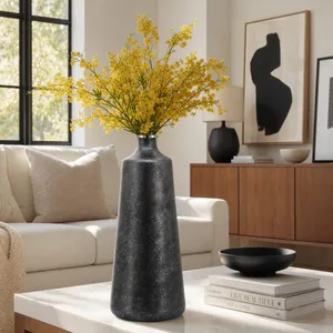 GRISHAMSHAW BLACK GLASS VASE 21 (IN) 9