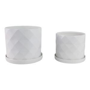 HEWITTROSE SET OF 2 WHITE PLANTER 11 (IN) 1
