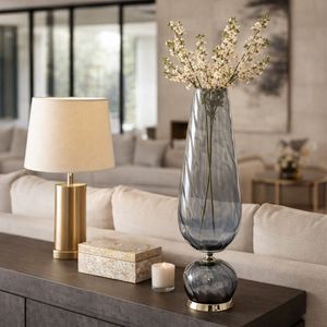 LINDENRUN GRAY GLASS VASE 25 (IN) 2
