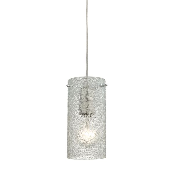 Ice Fragments 5'' Wide 1-Light Mini Pendant - Satin Nickel and Clear Glass