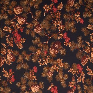 Vintage Pines-Black, Grade 20 - Fabric by the yard