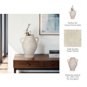 NATESTONE WHITE VASE 24 (IN) 9