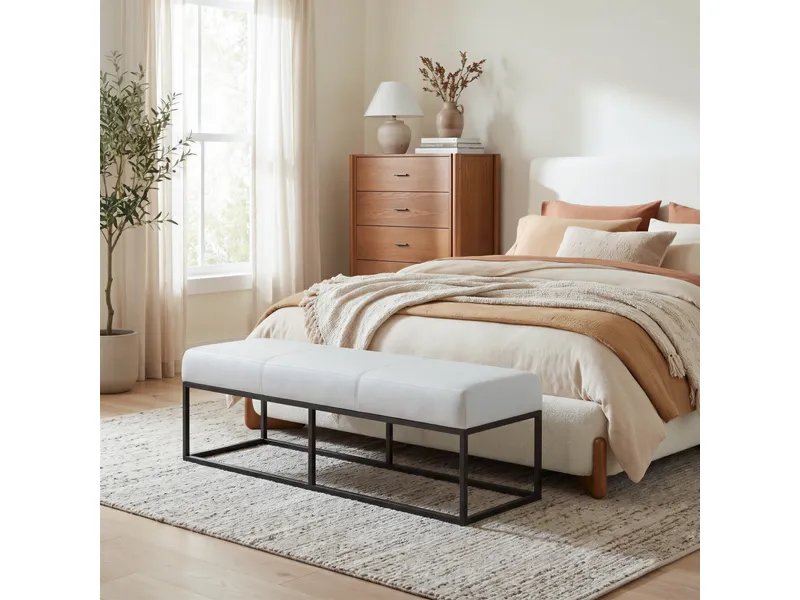 Baris Queen Bed Ivory 10