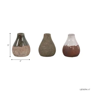 ROSEGROVE SET OF 3 IVORY VASES 5 (IN) 8