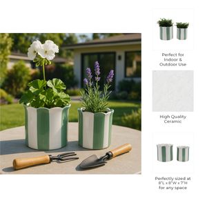 RAFESHAW SET OF 2 GREEN PLANTER 7 (IN) 11