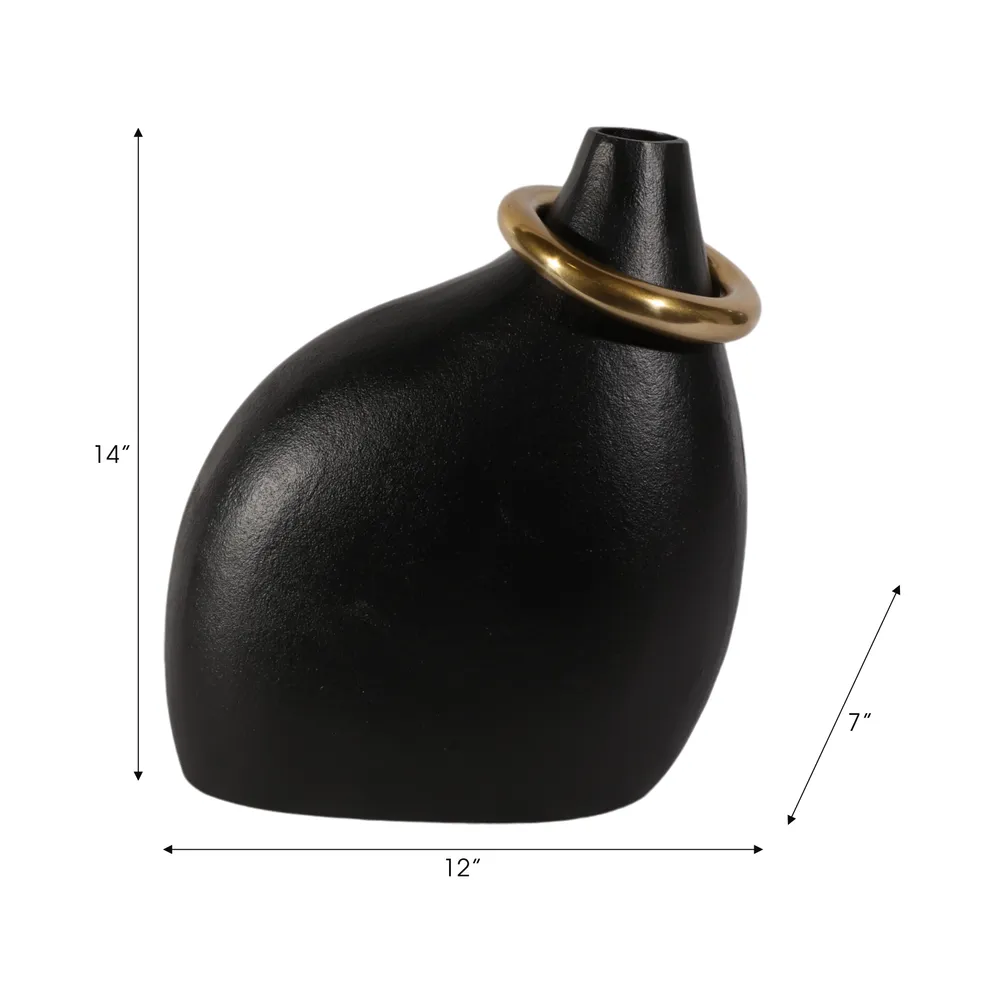 ENOCHCROSS BLACK VASE 14 (IN)