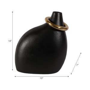 ENOCHCROSS BLACK VASE 14 (IN) 9