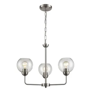 Astoria 23'' Wide 3-Light Chandelier - Brushed Nickel 1