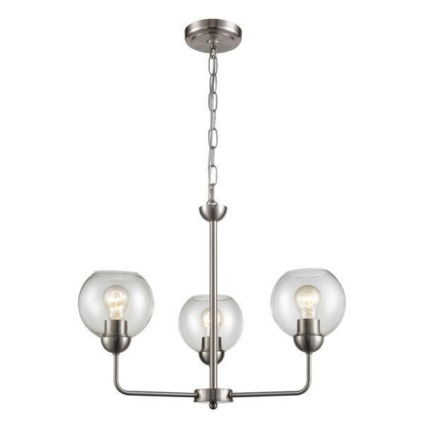 Astoria 23'' Wide 3-Light Chandelier - Brushed Nickel