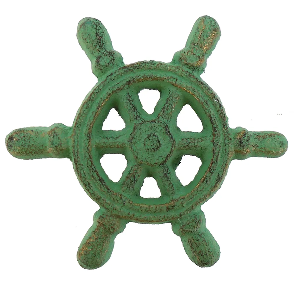 2-3/4" C/I SHIPS WHEEL DRAWER PULL/VERDI