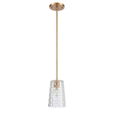 Lightweave 5.5″ Wide 1-Light Mini Pendant - Satin Brass