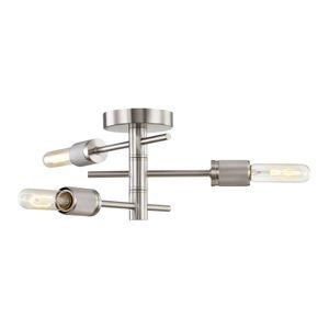 Module 15'' Wide 3-Light Semi Flush Mount - Satin Nickel 1
