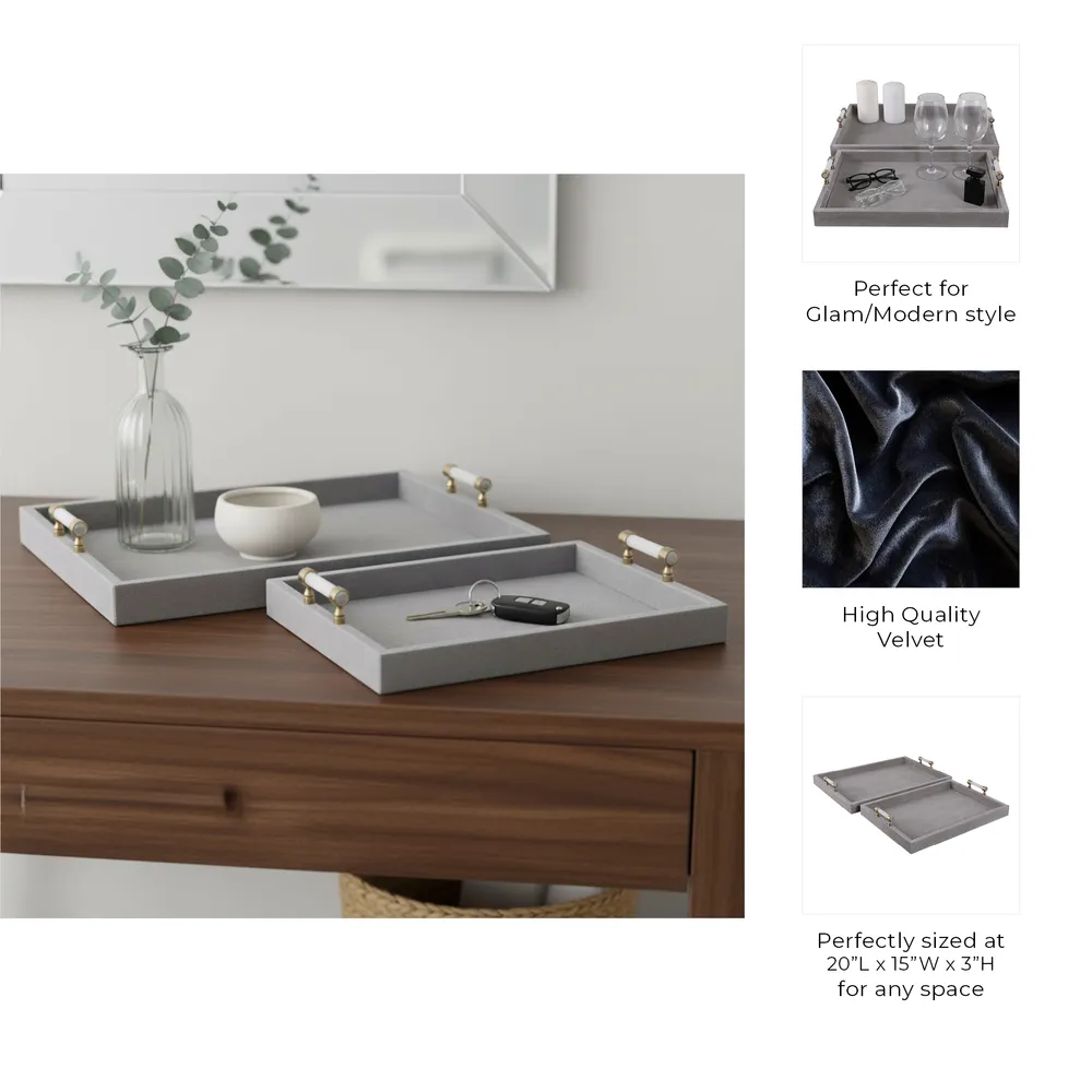 HARPERPORT SET OF 2 GRAY TRAY 3 (IN)