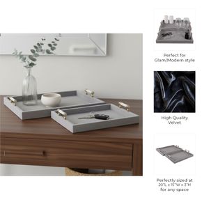 HARPERPORT SET OF 2 GRAY TRAY 3 (IN) 10