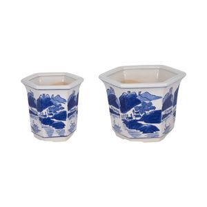 GREERWELL SET OF 2 BLUE PLANTER 6 (IN) 4