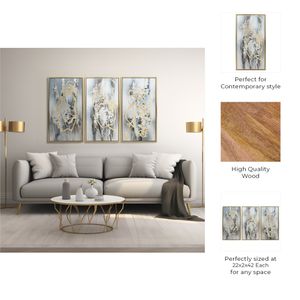 SHAYVALE SET OF 3 BLUE ART 42 (IN) 9