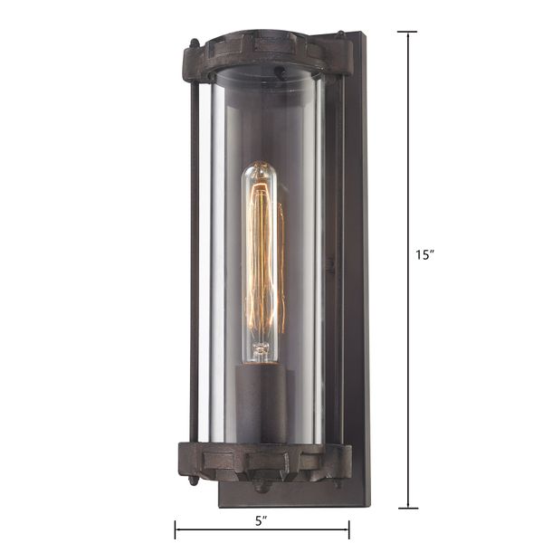 Chasebrook 15'' High 1-Light Sconce - Clay Iron