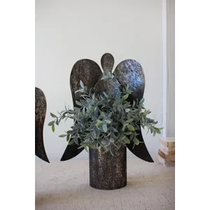 Set of 2 Rustic Metal Angel Candle Holders 2