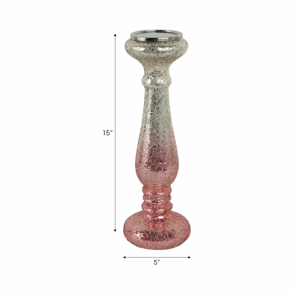 HILTONFIELD PINK CANDLE HOLDER 15 (IN)