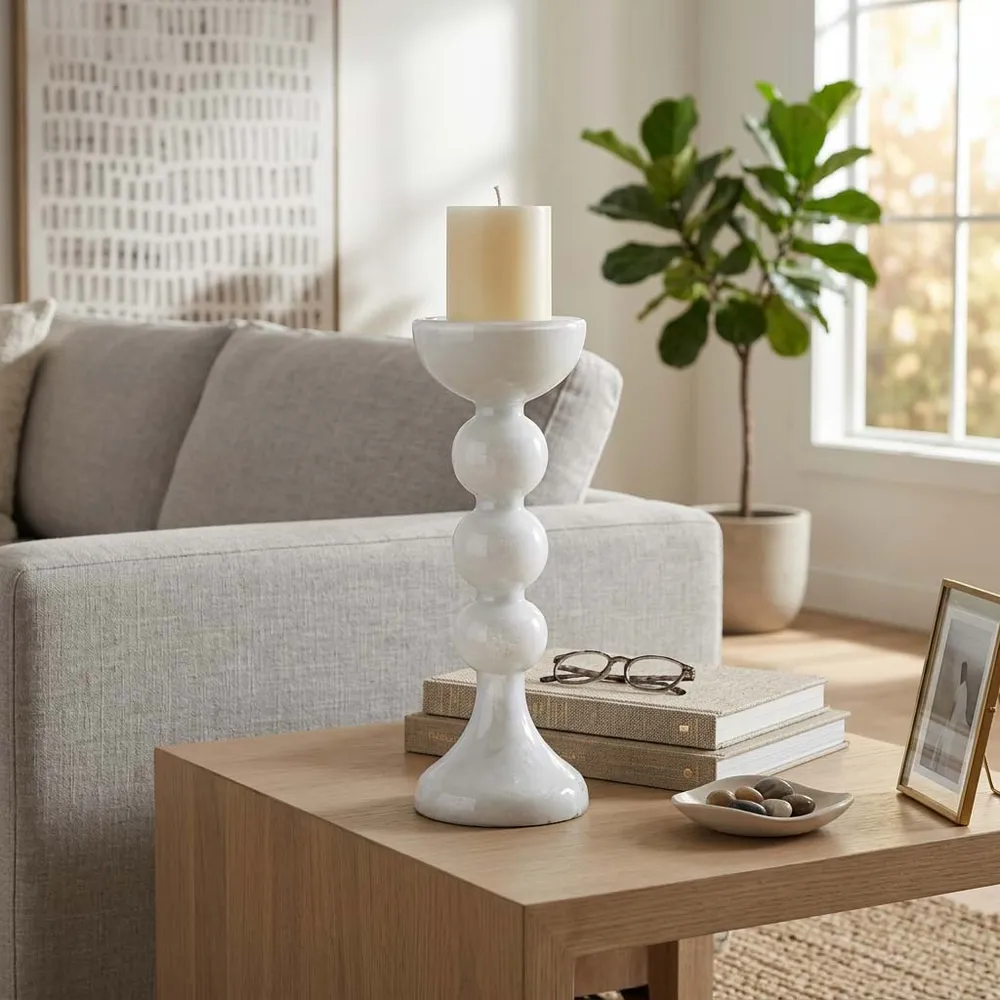 BECKETTOAK CLEAR CANDLE HOLDER 15 (IN)