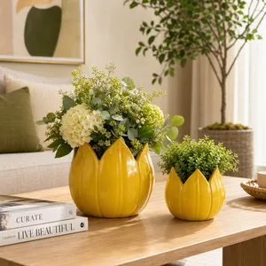 GENTRYWIND SET OF 2 YELLOW PLANTER 7 (IN) 2
