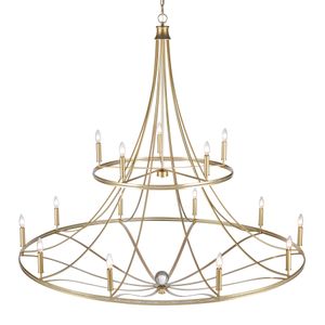 Noura 60'' Wide 15-Light Chandelier - Champagne Gold 6